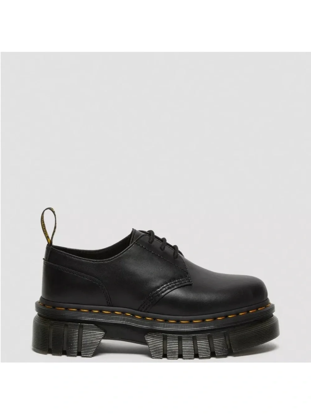 Dr. Martens Audrick Black Leather Chunky Platform Lace-Up Shoes
